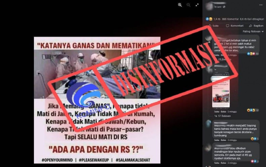 [DISINFORMASI] Pasien Covid selalu Meninggal di Rumah Sakit